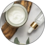 top view salts cream container